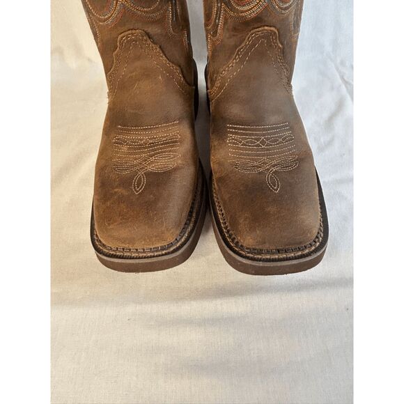 Women's Justin Gypsy Square Toe Boots Size 7B Brown/Turquoise Great Condition - Picture 4 of 9